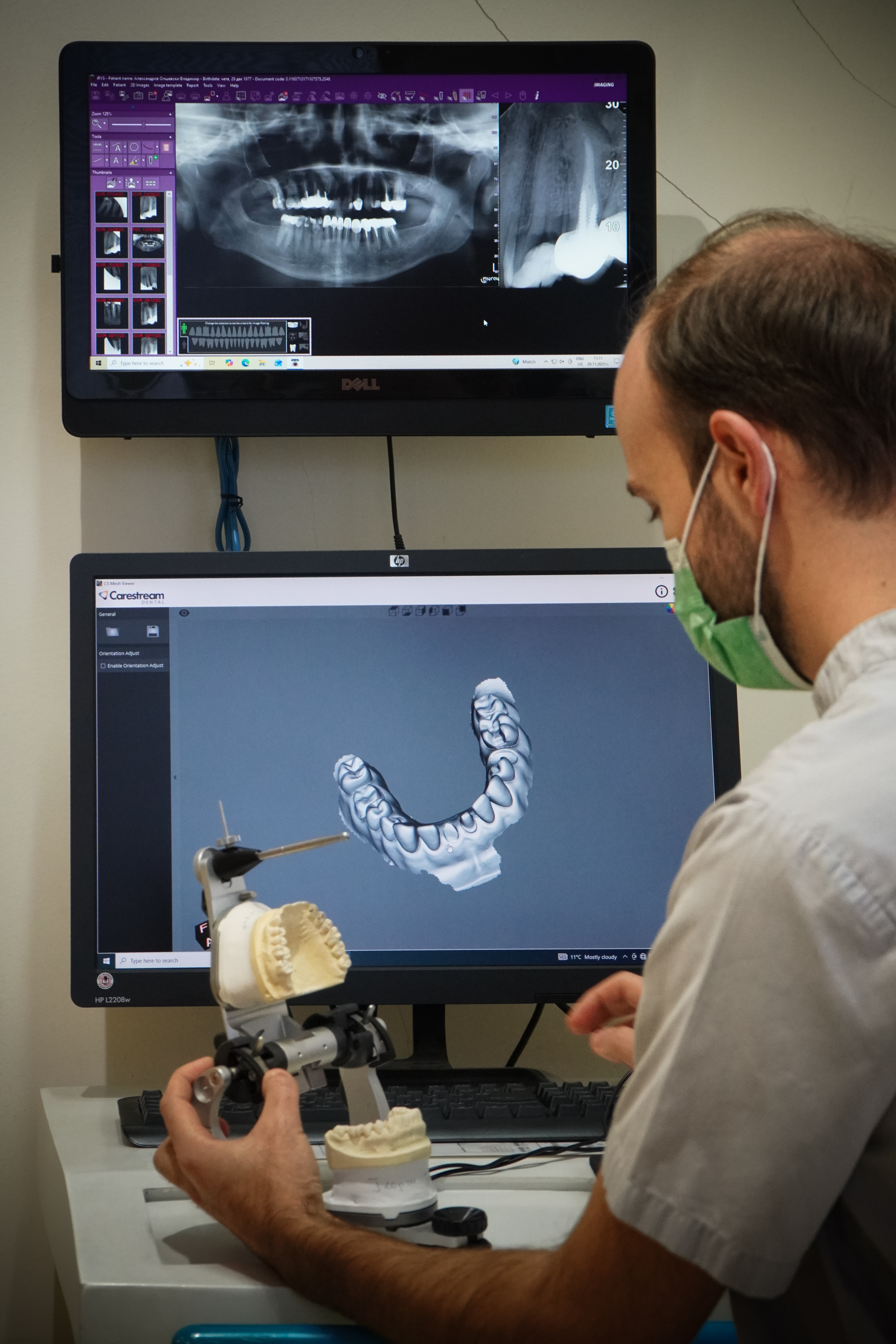 Dr. Koogler providing dental care